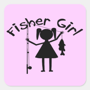 STICKER CARRÉ FILLE DE PÊCHER