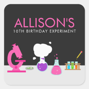 Sticker Carré Fille de science