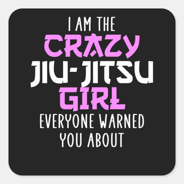 Sticker Carré fille djiu-jitsu (Devant)