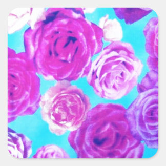 Sticker Carré Fille Floral