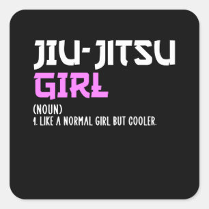 Sticker Carré fille jiu-jitsu