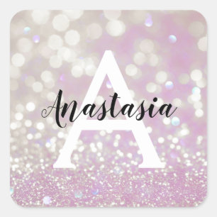 Sticker Carré Fille Lilac Shimmer Parties scintillant Étincelles