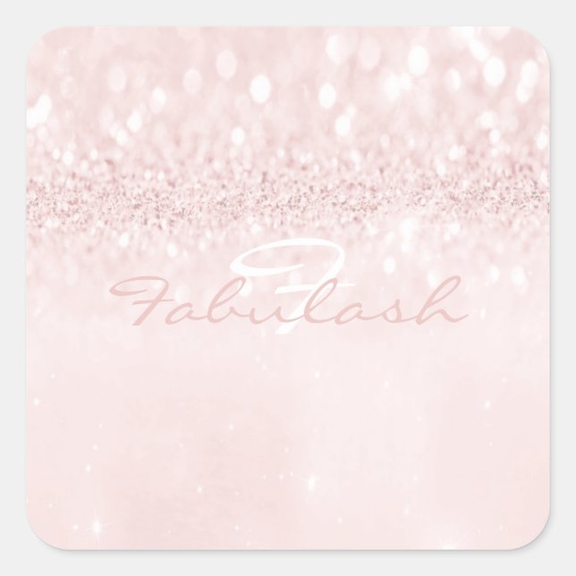 Sticker Carré Fille Monogramme Parties scintillant étincelante r (Devant)