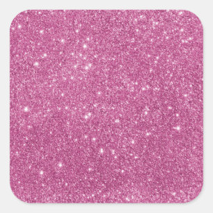 Sticker Carré Fille Parties scintillant rose chaud classique