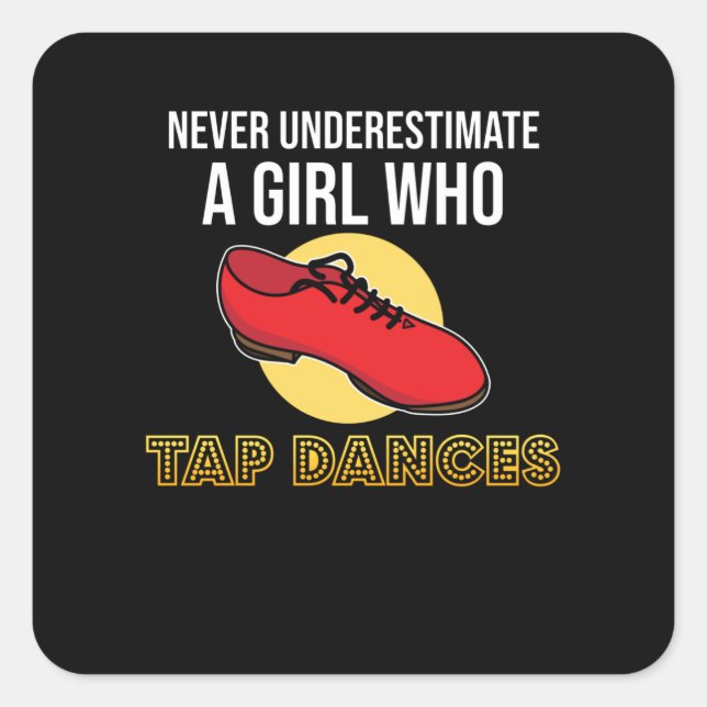 Sticker Carré Fille Qui Appuie Danses Belle Danse Danseurs Jour (Devant)