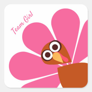 Sticker Carré Fille Thanksgiving - Révélation de genre