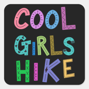 Sticker Carré Filles cool Randonnée Randonnée Lover Filles Fille
