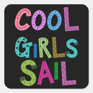Sticker Carré Filles cool Voile Louvain Femmes Enfants