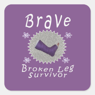 Sticker Carré Filles courageuses de survivant de jambe cassée
