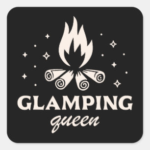 Sticker Carré Filles flamboyantes luxe camping esthétique drôle