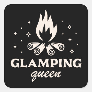 Sticker Carré Filles flamboyantes luxe camping esthétique drôle