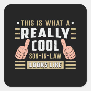 Sticker Carré Fils Awesen Droit Son Meilleure Idée Cadeau Fière