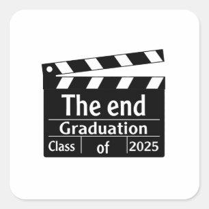 Sticker Carré Fin de la graduation 2025 Cinema Graduate