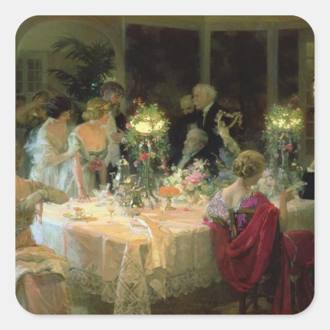 Sticker Carré Fin du dîner, 1913 (Devant)