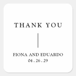 Sticker Carré Fiona Noir et Blanc Monogramme Gras Mariage Modern