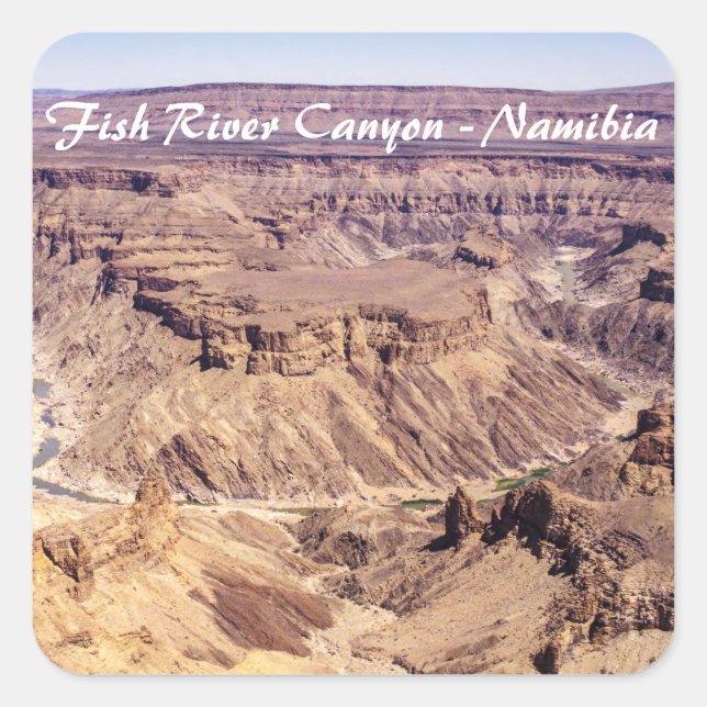 Sticker Carré Fish River Canyon en Namibie du Sud, Afrique (Devant)