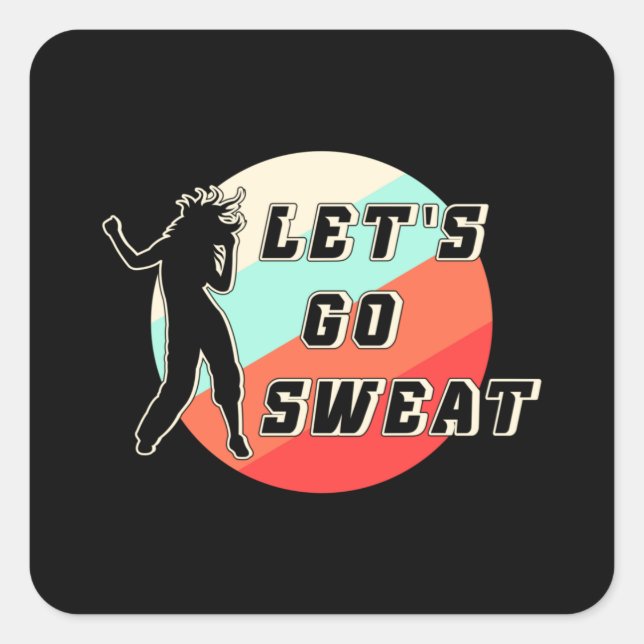 Sticker Carré Fitness Gym Danse Entraînement Sport Idée cadeau (Devant)