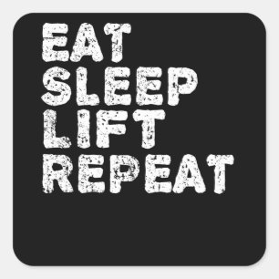 Sticker Carré Fitness Gym Lifting Devis Funny Gift