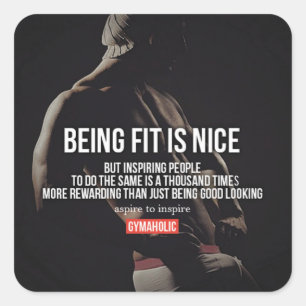 Sticker Carré Fitness Motivationnelle