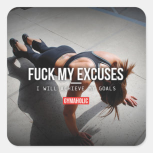 Sticker Carré Fitness Motivationnelle