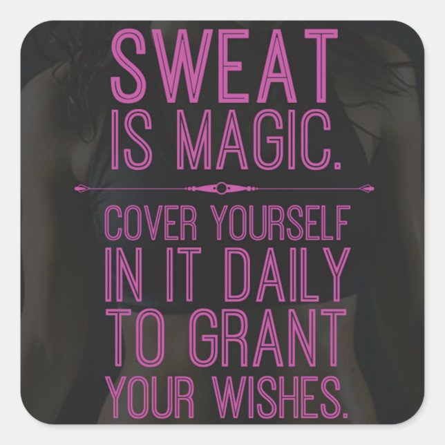 Sticker Carré Fitness Motivationnelle (Devant)