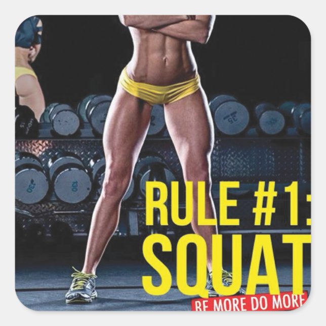Sticker Carré Fitness Motivationnelle (Devant)
