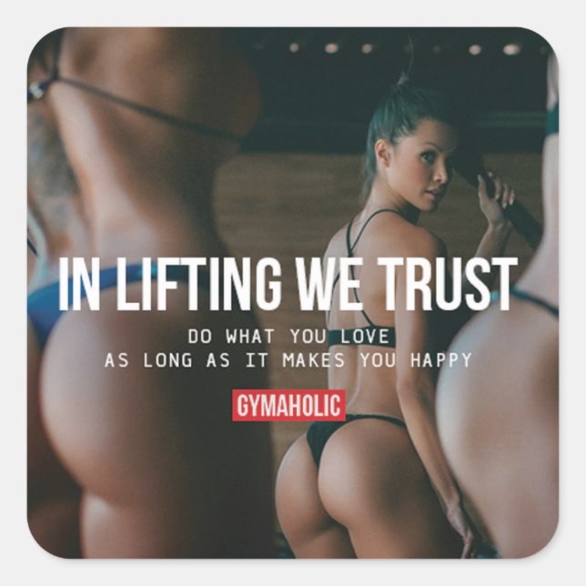 Sticker Carré Fitness Motivationnelle (Devant)
