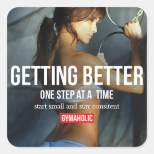 Sticker Carré Fitness Motivationnelle