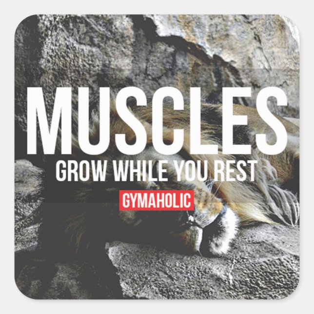 Sticker Carré Fitness Motivationnelle (Devant)