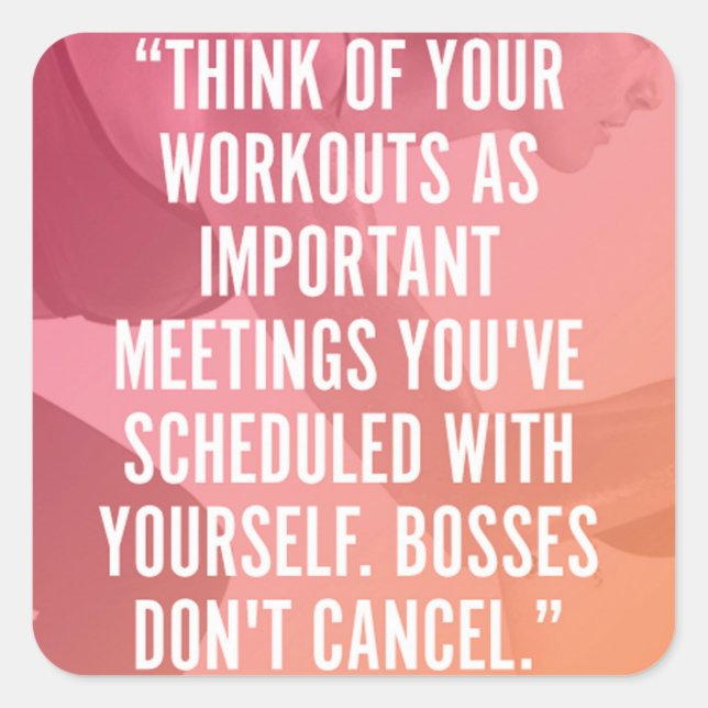 Sticker Carré Fitness Motivationnelle (Devant)