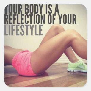 Sticker Carré Fitness Motivationnelle