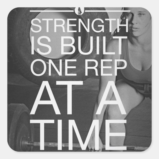 Sticker Carré Fitness Motivationnelle (Devant)
