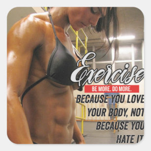 Sticker Carré Fitness Motivationnelle