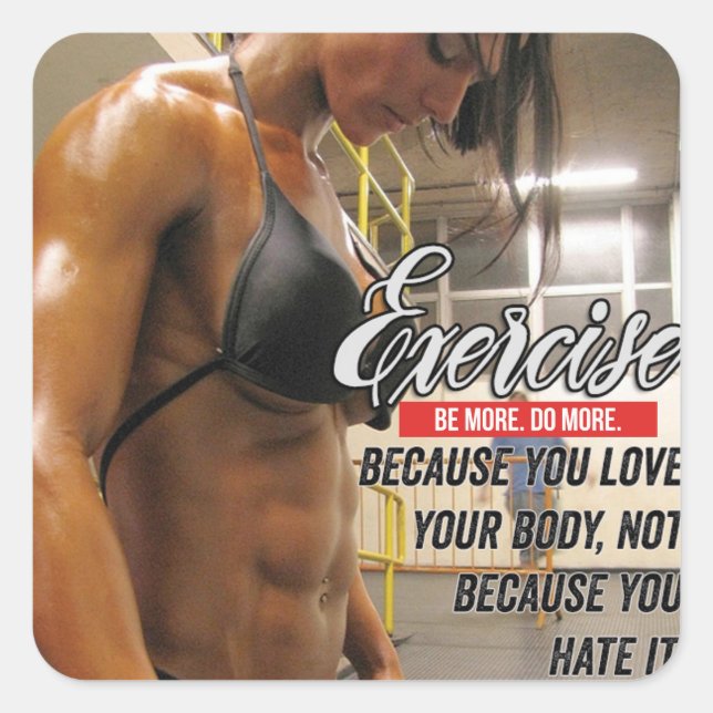 Sticker Carré Fitness Motivationnelle (Devant)
