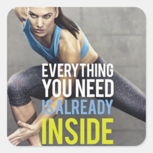 Sticker Carré Fitness Motivationnelle