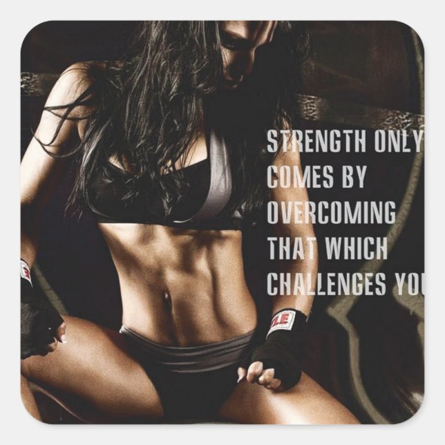 Sticker Carré Fitness Motivationnelle (Devant)