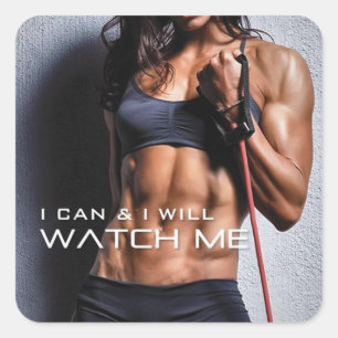 Sticker Carré Fitness Motivationnelle