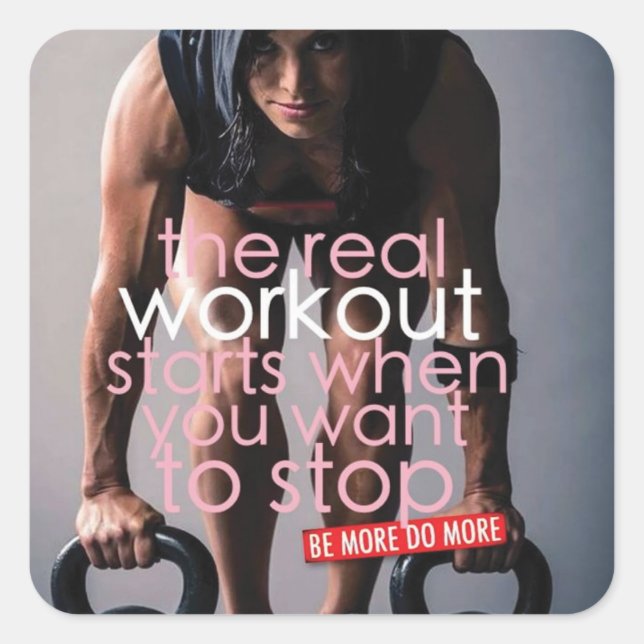 Sticker Carré Fitness Motivationnelle (Devant)