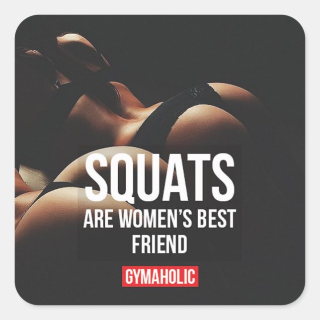 Sticker Carré Fitness Motivationnelle (Devant)