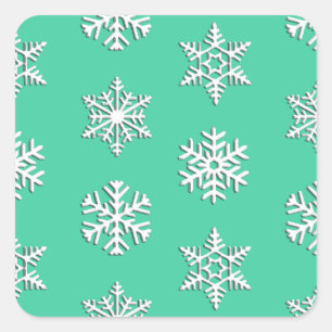 Sticker Carré Flacons de neige blancs 3 jours, Arrière - plan pe