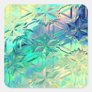 Sticker Carré Flacons de neige en verre tendu coloré mignon