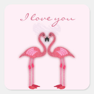 Sticker Carré flamants roses dans la boutique de souvenirs