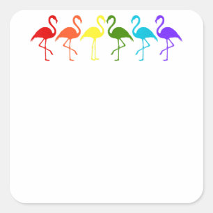 Sticker Carré FLAMANTS ROSES LGBT Pride dans les couleurs du dra