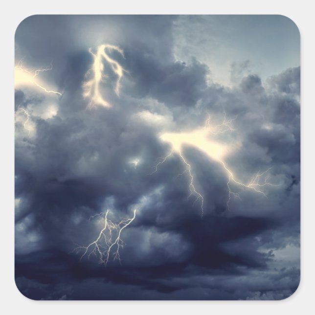 Sticker Carré Flambeaux pendant l'orage (Devant)