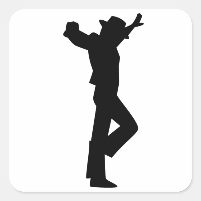 Sticker Carré Flamenca Danseuse Homme Noir (Devant)