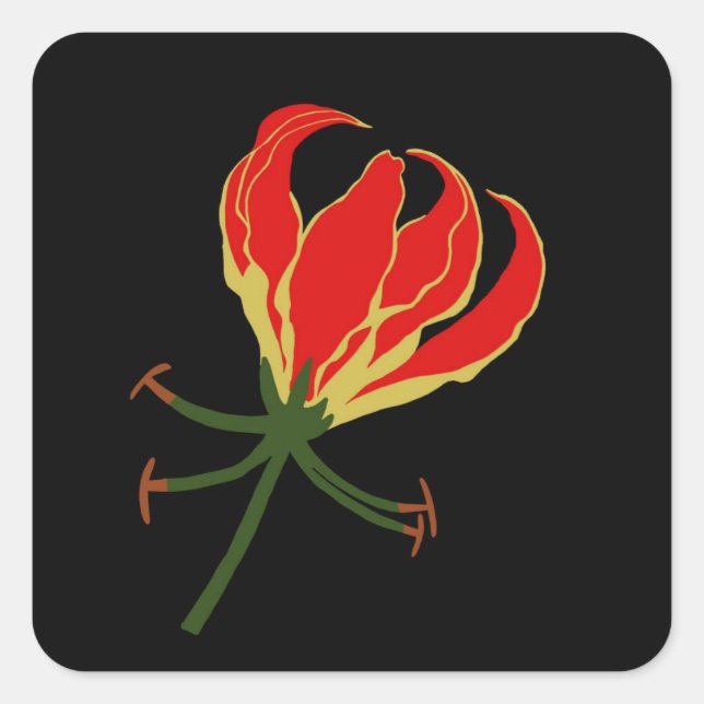 Sticker Carré Flamme Lily Gloriosa (Devant)