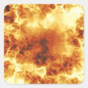 Sticker Carré Flammes de explosion ardentes chaudes