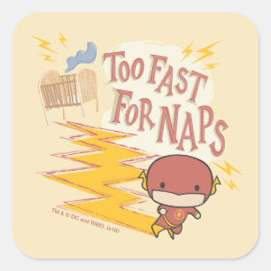 Sticker Carré Flash Chibi Trop Rapide Pour Les Naps