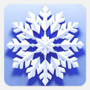 Sticker Carré Flèche de neige bleue détaillée