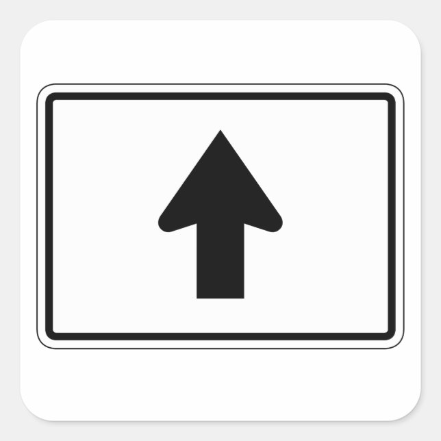 Sticker Carré Flèche directionnelle vers le haut, panneau de sig (Devant)